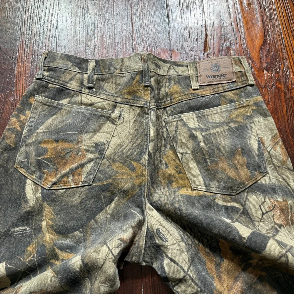 Vintage Wrangler Pants Mens 36x32 Real Tree Camo Double Knee Hunting Baggy - Picture 3 of 12